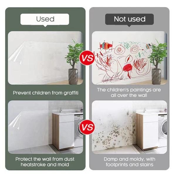 (Pack of 2 ) Self- Adhesive Transparent Electrostatic Wall Protection Film