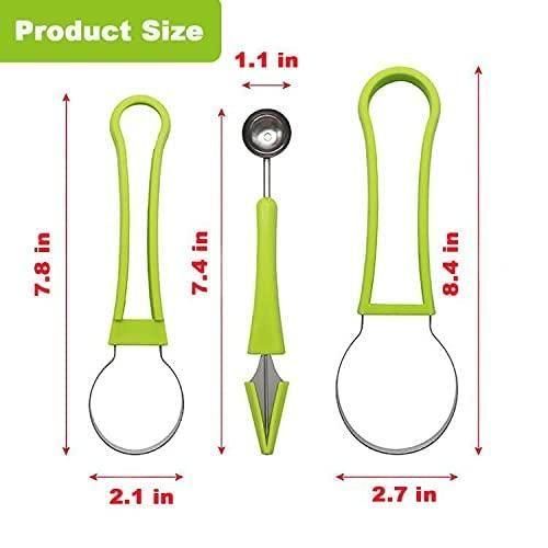 (Pack of 2) Professional 4 in 1 Watermelon Cutter Stainless Steel