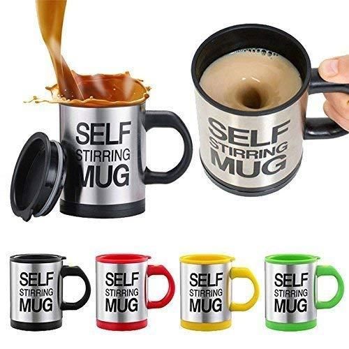 (Pack of 2) Stainless Steel 400 mL Self Stirring Mug, For Home