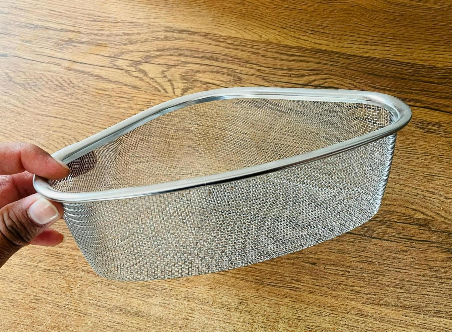 (Pack of 2) Kitchen Sink Drain Basket Triangle Shape Stainless Steel