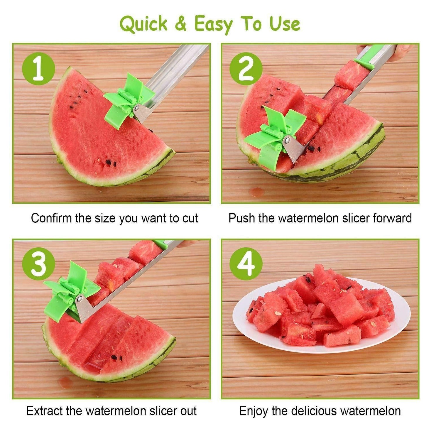 (Pack of 2) Stainless Steel Watermelon Slicer