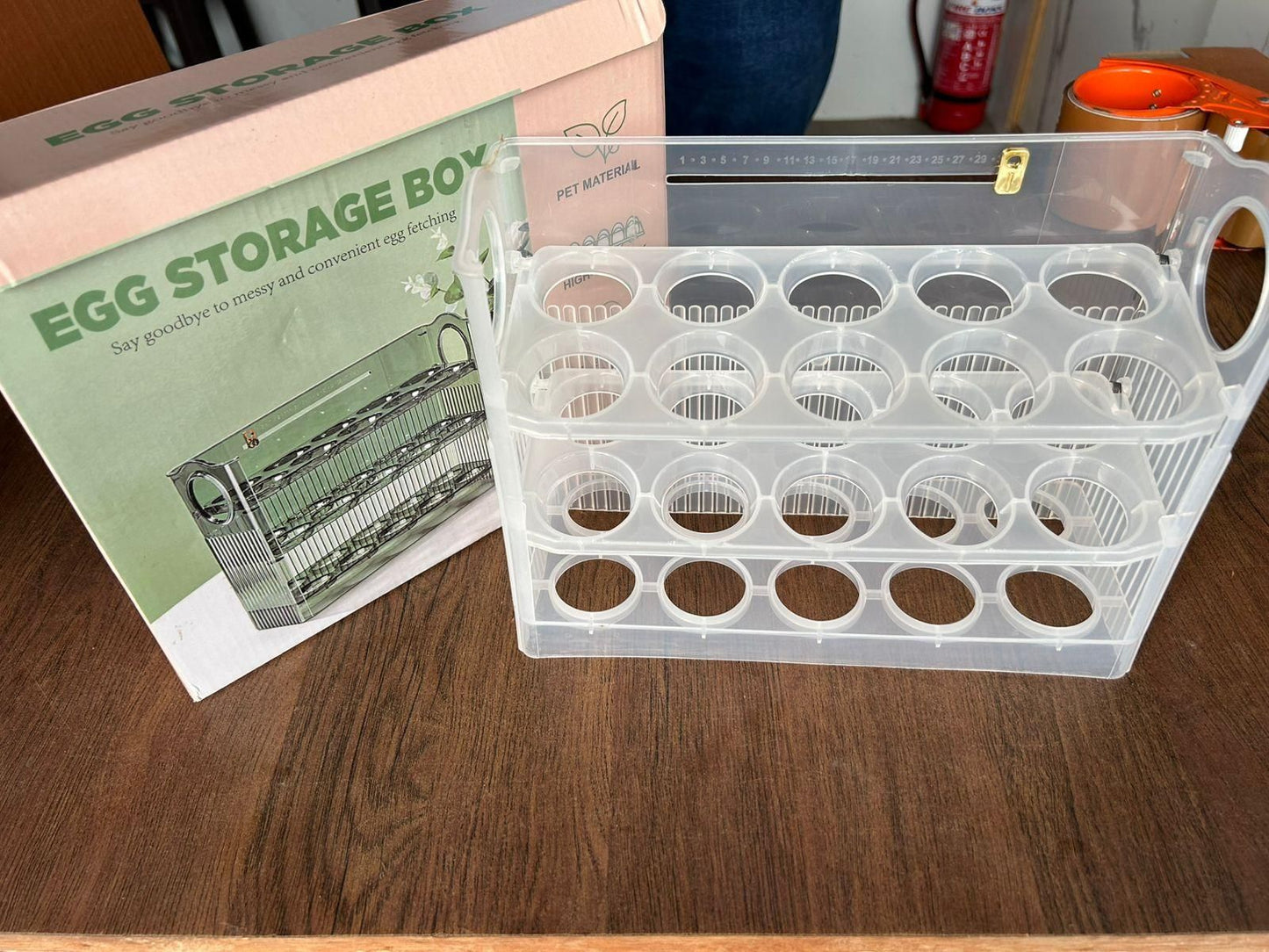 (Pack of 2) Modulyss 3 layer egg stand Egg Storage Box Creative Flip Box, 3-Layer Flip Fridge