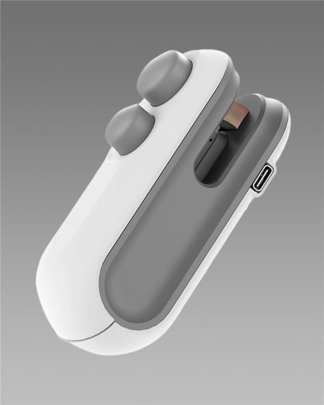 (Pack of 2) Portable Mini Sealing Machine 2 in 1 USB Rechargeable Magnetic Bag Sealer Heat Seal with Cutter