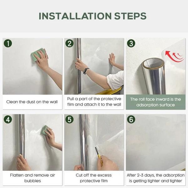 (Pack of 2 ) Self- Adhesive Transparent Electrostatic Wall Protection Film