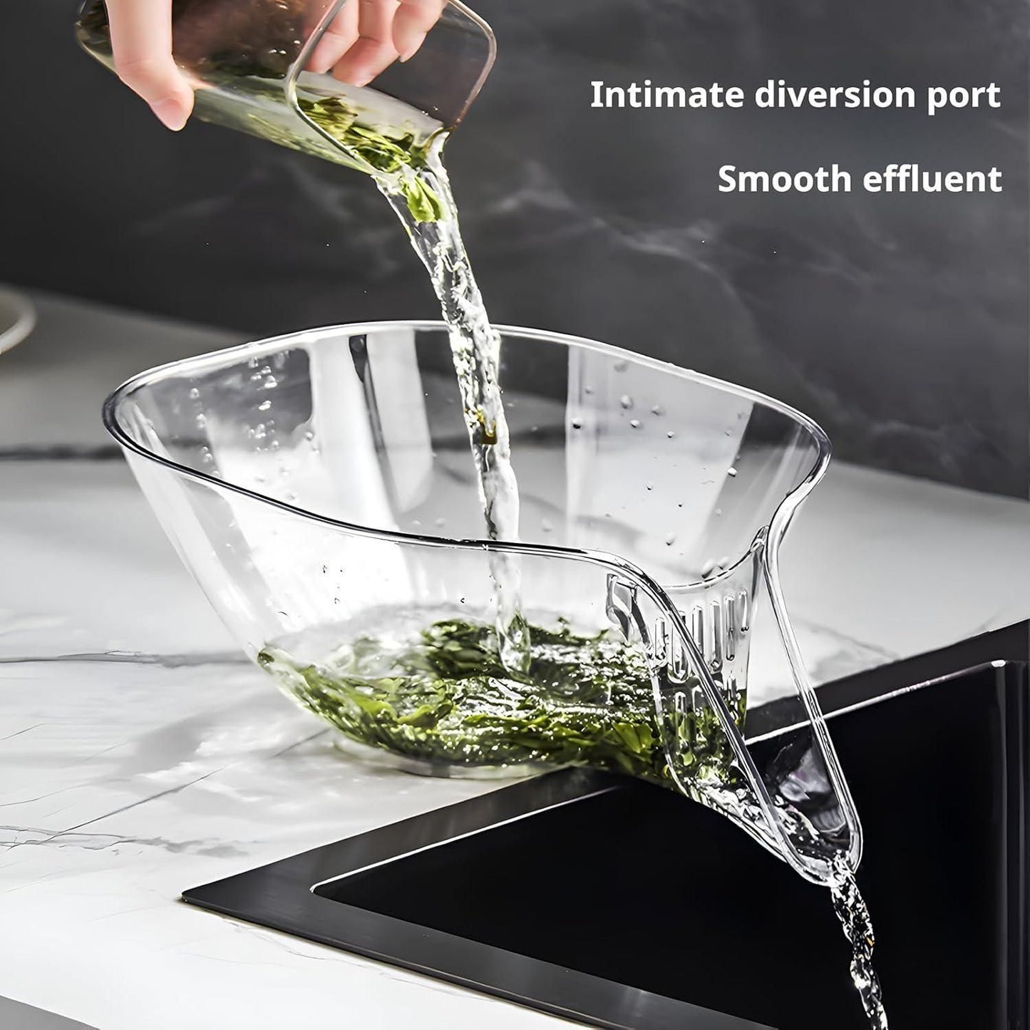(Pack of 2) Multi-functional Drain Basket for food, Strainer Basket Funnel with Spout ,Kitchen sink food catcher