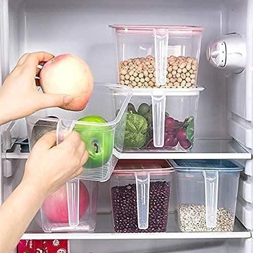 Plastic Fridge Storage Container With Handle Set of 6 Pieces, Capacity: 1000ML