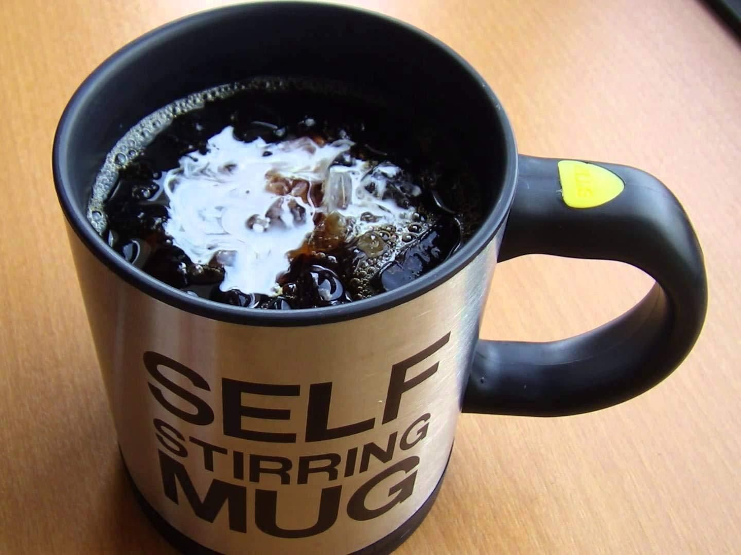 (Pack of 2) Stainless Steel 400 mL Self Stirring Mug, For Home