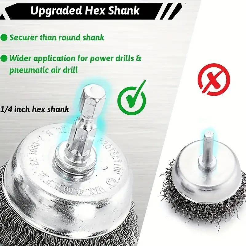 Wheel Brush 3" Drill To Metal Connector
