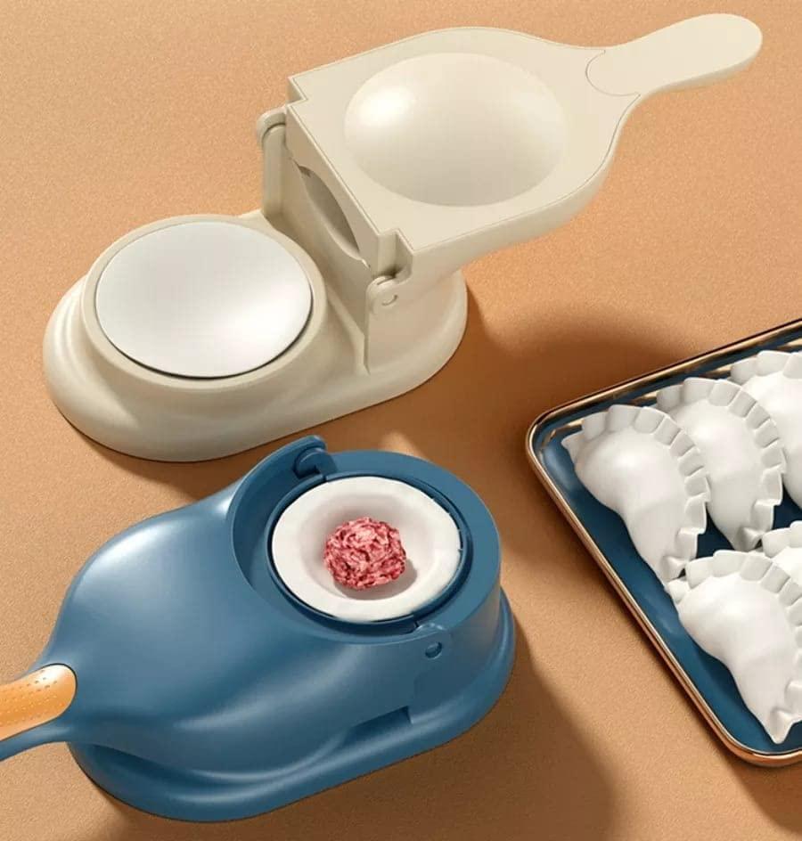 (Pack of 2) 2 in 1 Dumpling Maker Ghughra Momos Maker Machine, Skin Press Mould for Gujiya Ghughra Mould Machine