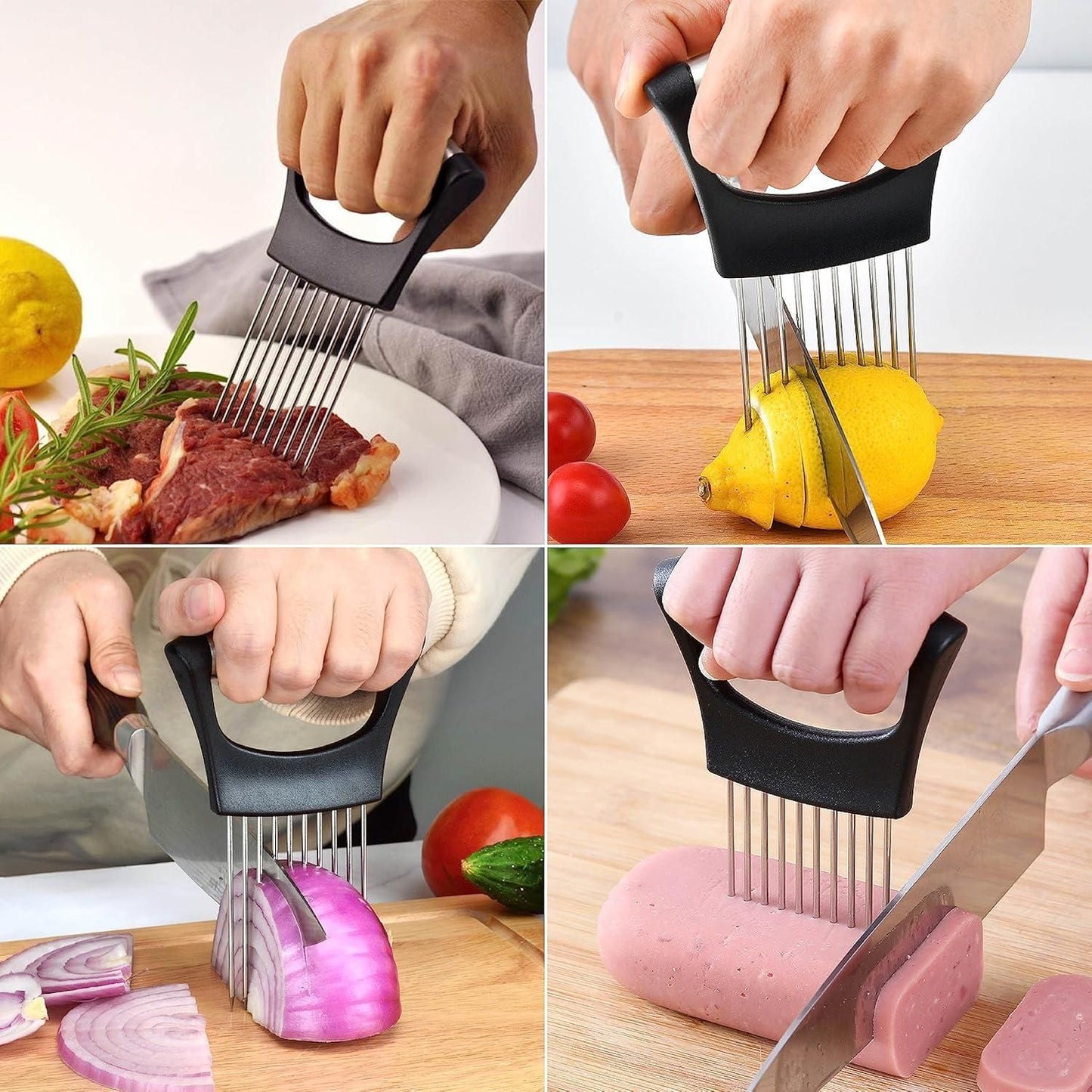 (Pack of 2) Stainless Steel Cutting Kitchen Slicer Holder