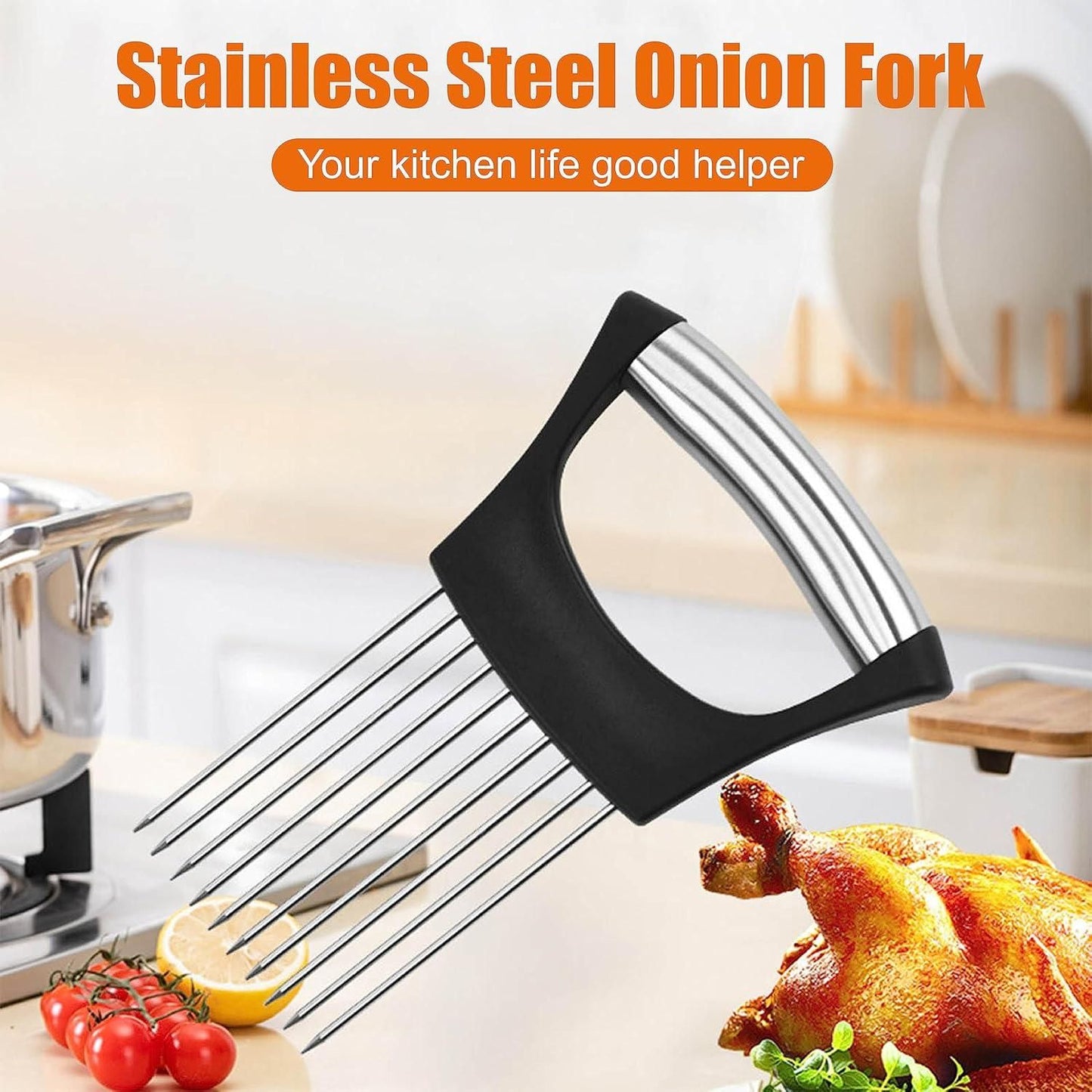 (Pack of 2) Stainless Steel Cutting Kitchen Slicer Holder