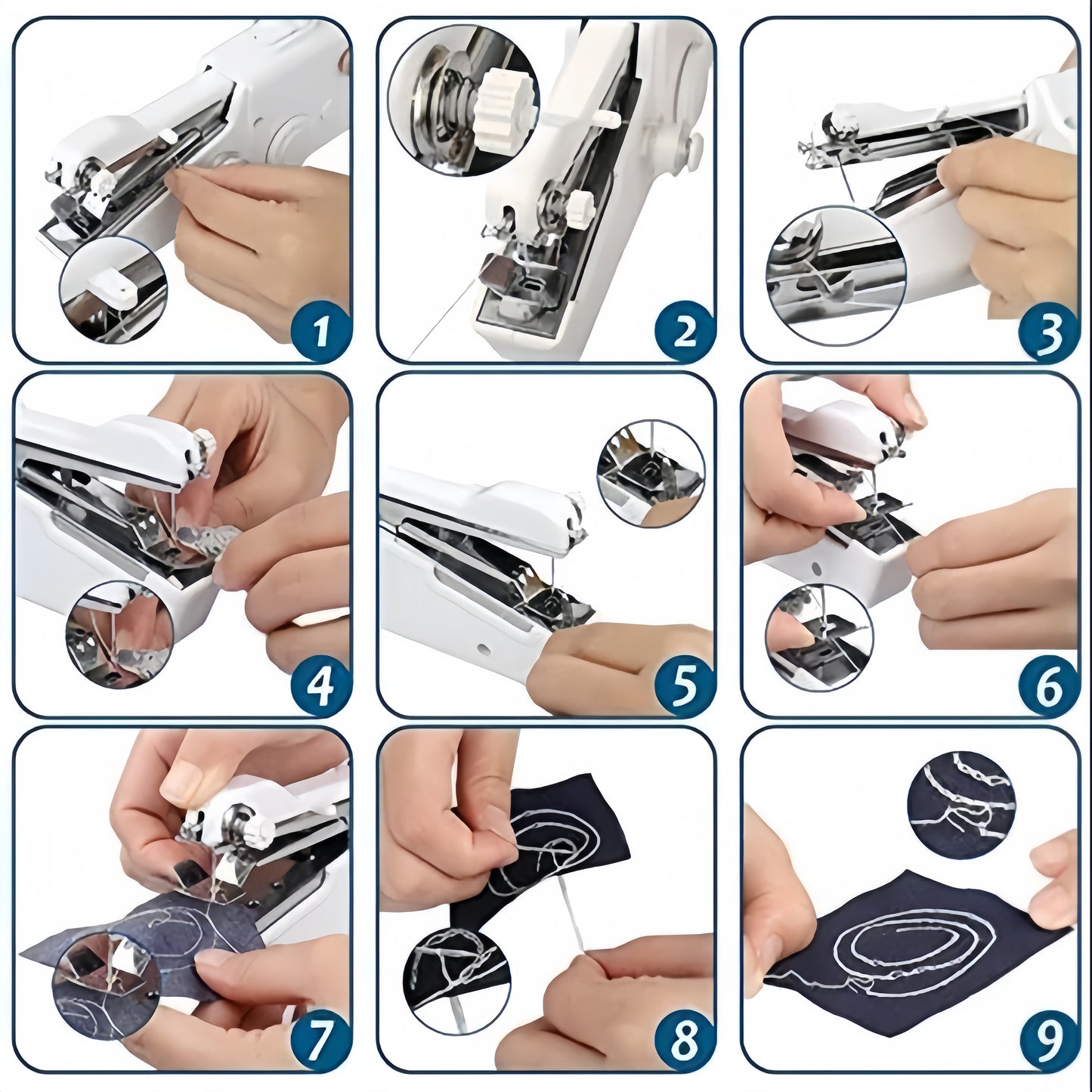 Handy Stitch Portable & Cordless Mini Sewing Machine – Stapler Style, Lightweight & Easy to Use for Quick Repairs and DIY Projects