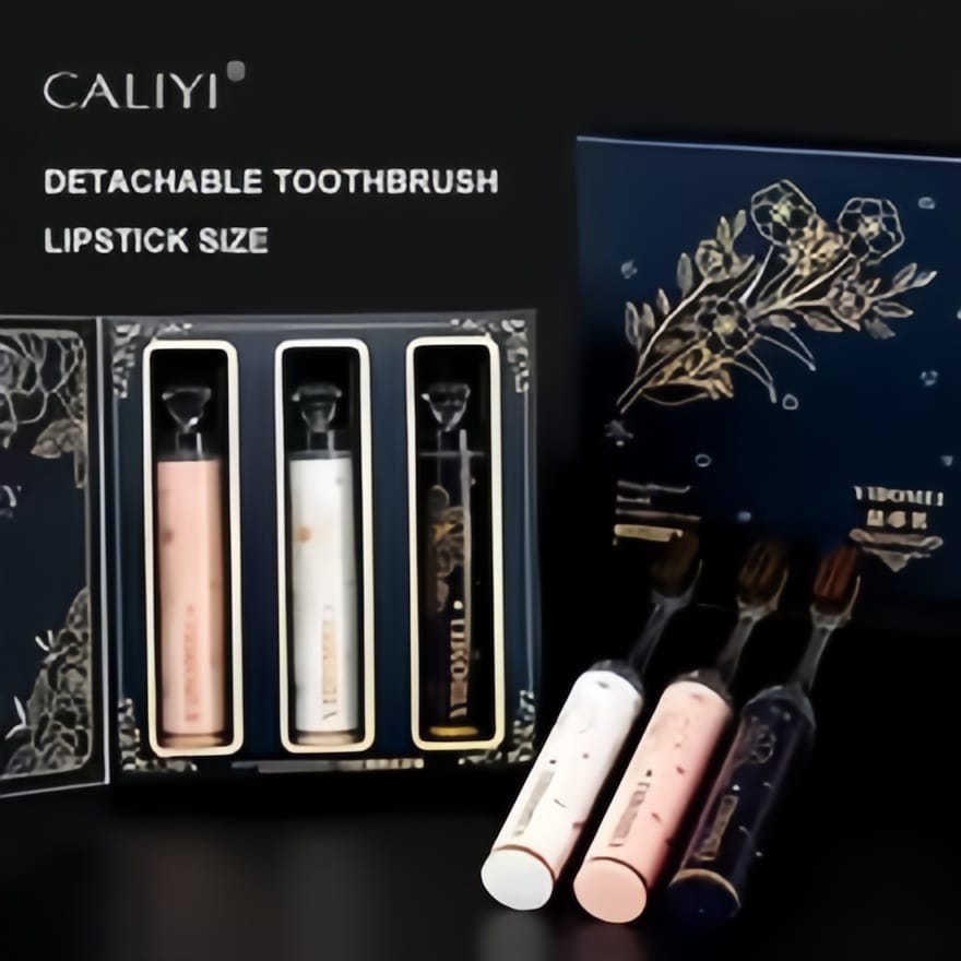 Portable Lipstick-Style Detachable Toothbrush – Crystal Soft Bristles, Travel-Friendly & Stylish Oral Care