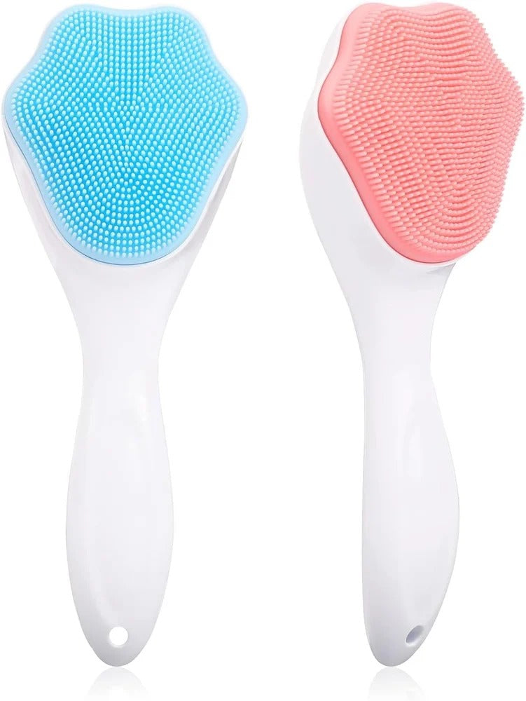 (pack of 3) Silicone Face Scrubber Exfoliating Brush, Manual Handheld Facial Cleansing Brush
