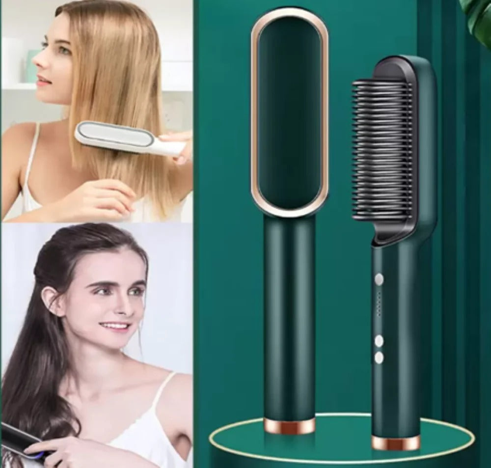 Ring Hair Straightener Comb For Women,Hair Straightening Brush With Ceramic Coating,Smooth Frizz For Thick Curly Hair,Anti Scald,20S Fast Heating,Lightweight For Travel,Gift For Girls