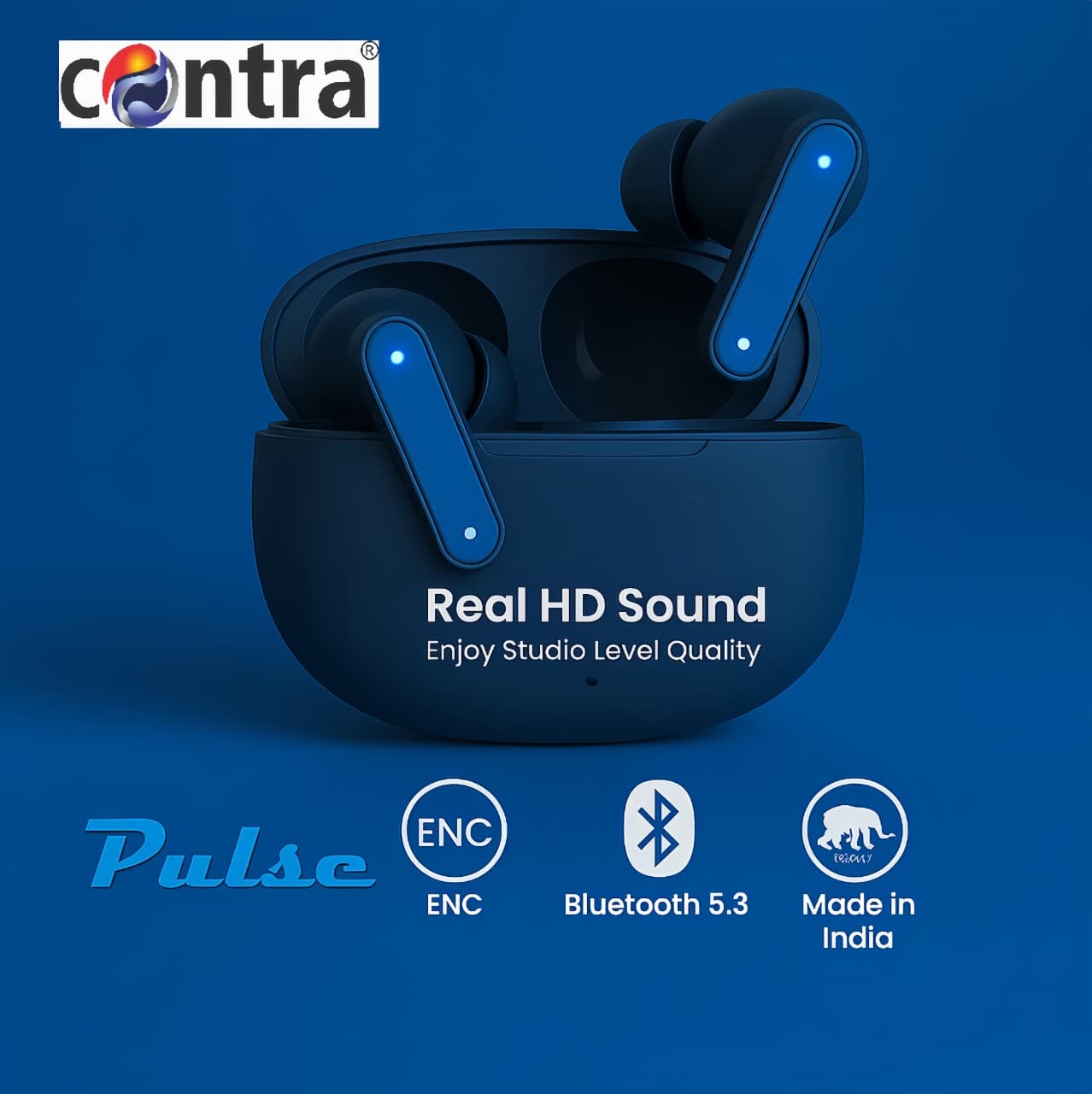 Contra BT166 Pulse Blue Bluetooth Earbuds