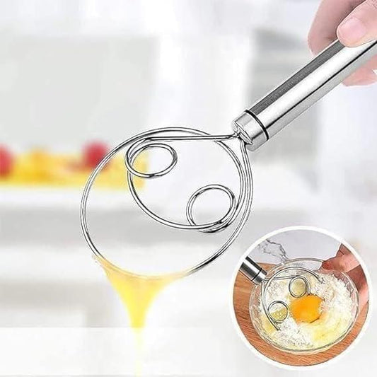 (Pack of 2) Dishwasher Safe Danish Dough Whisk, Stainless Steel Bread Whisk, Bread Mixer Making Tools