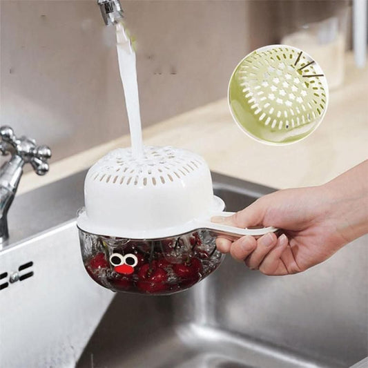 Strainer Dual-Layer Veggie & Fruit Draining Basket with Handle (Pack of 2)