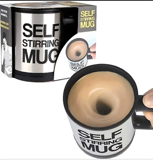 (Pack of 2) Stainless Steel 400 mL Self Stirring Mug, For Home