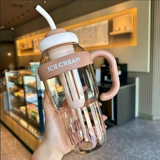 (Pack of 2) Water Bottle with Handle and Straw