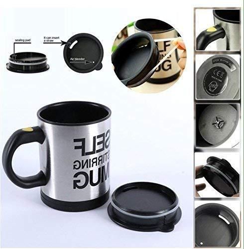 (Pack of 2) Stainless Steel 400 mL Self Stirring Mug, For Home