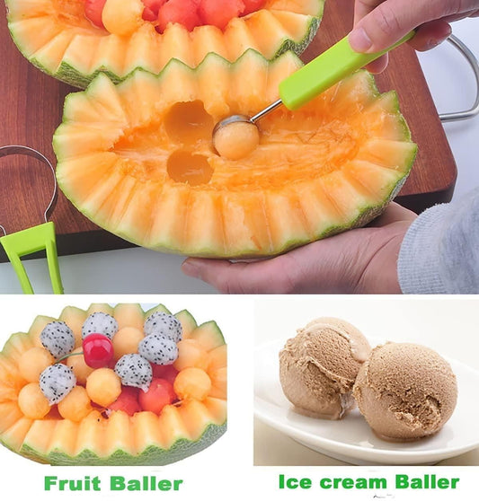 (Pack of 2) Professional 4 in 1 Watermelon Cutter Stainless Steel