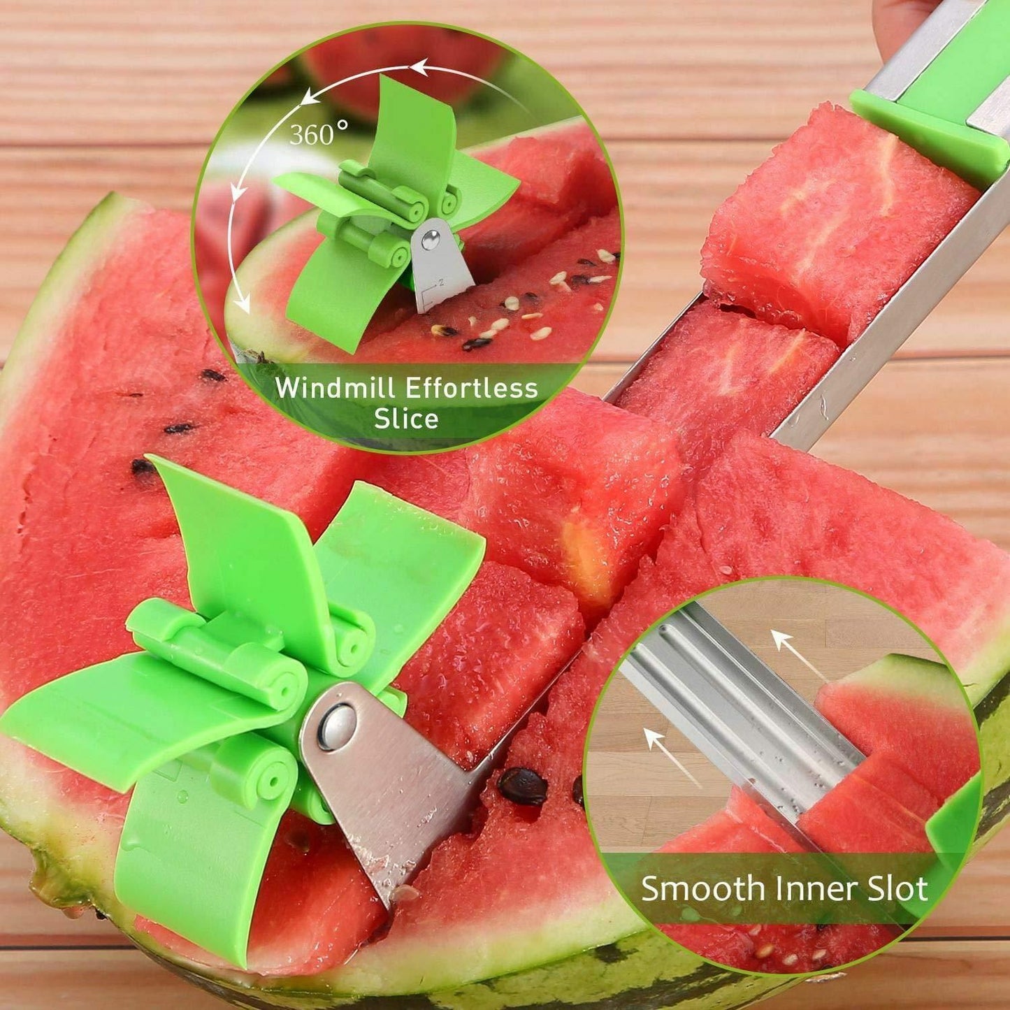 (Pack of 2) Stainless Steel Watermelon Slicer