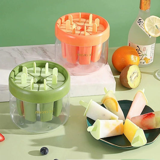 (Pack of 2) Reusable DIY 8 Pieces Ice Pop Mould