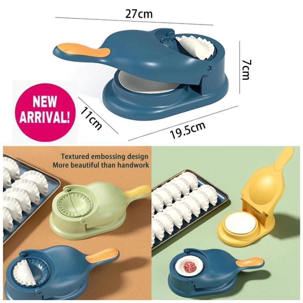 (Pack of 2) 2 in 1 Dumpling Maker Ghughra Momos Maker Machine, Skin Press Mould for Gujiya Ghughra Mould Machine