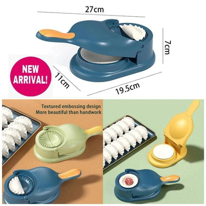 (Pack of 2) 2 in 1 Dumpling Maker Ghughra Momos Maker Machine, Skin Press Mould for Gujiya Ghughra Mould Machine