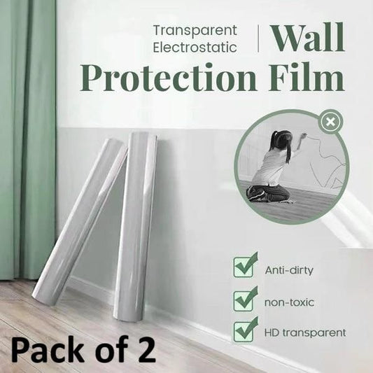 (Pack of 2 ) Self- Adhesive Transparent Electrostatic Wall Protection Film