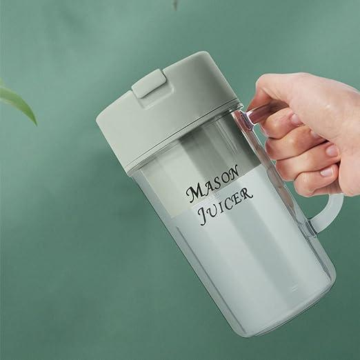 Fresh Fruit Juicer Blender for Smoothie Drinks, Water Juicer With Lid and Straw, Portable Handheld Electric Hand Milk Mini Personal Wireless 350ml