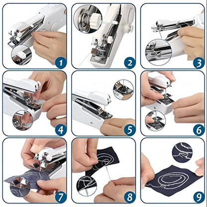 Handy Stitch Portable & Cordless Mini Sewing Machine – Stapler Style, Lightweight & Easy to Use for Quick Repairs and DIY Projects