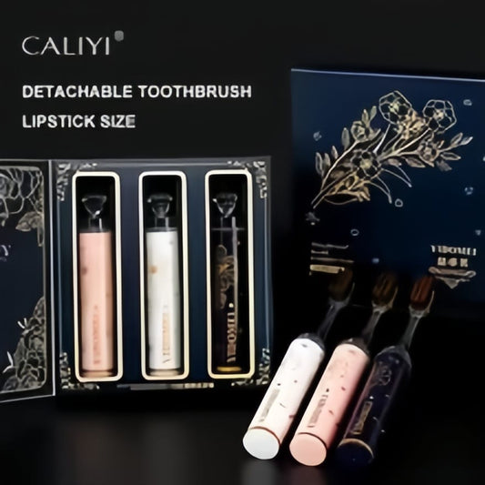 Portable Lipstick-Style Detachable Toothbrush – Crystal Soft Bristles, Travel-Friendly & Stylish Oral Care