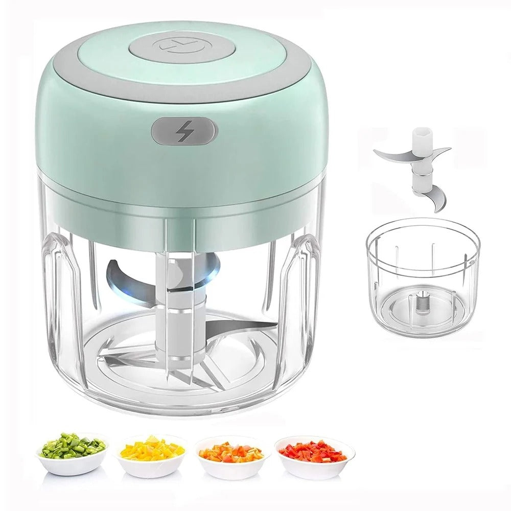 Electric Mini Garlic Chopper 300ml USB Rechargeable Portable Food Processor Vegetable Onion Cutter, Mini Kitchen Chopper Machine