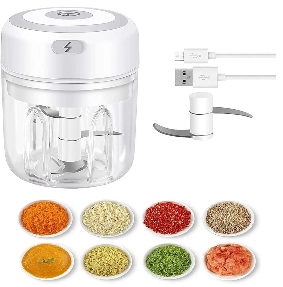 Electric Mini Garlic Chopper 300ml USB Rechargeable Portable Food Processor Vegetable Onion Cutter, Mini Kitchen Chopper Machine