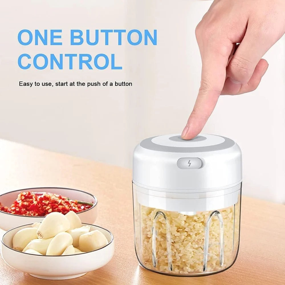 Electric Mini Garlic Chopper 300ml USB Rechargeable Portable Food Processor Vegetable Onion Cutter, Mini Kitchen Chopper Machine