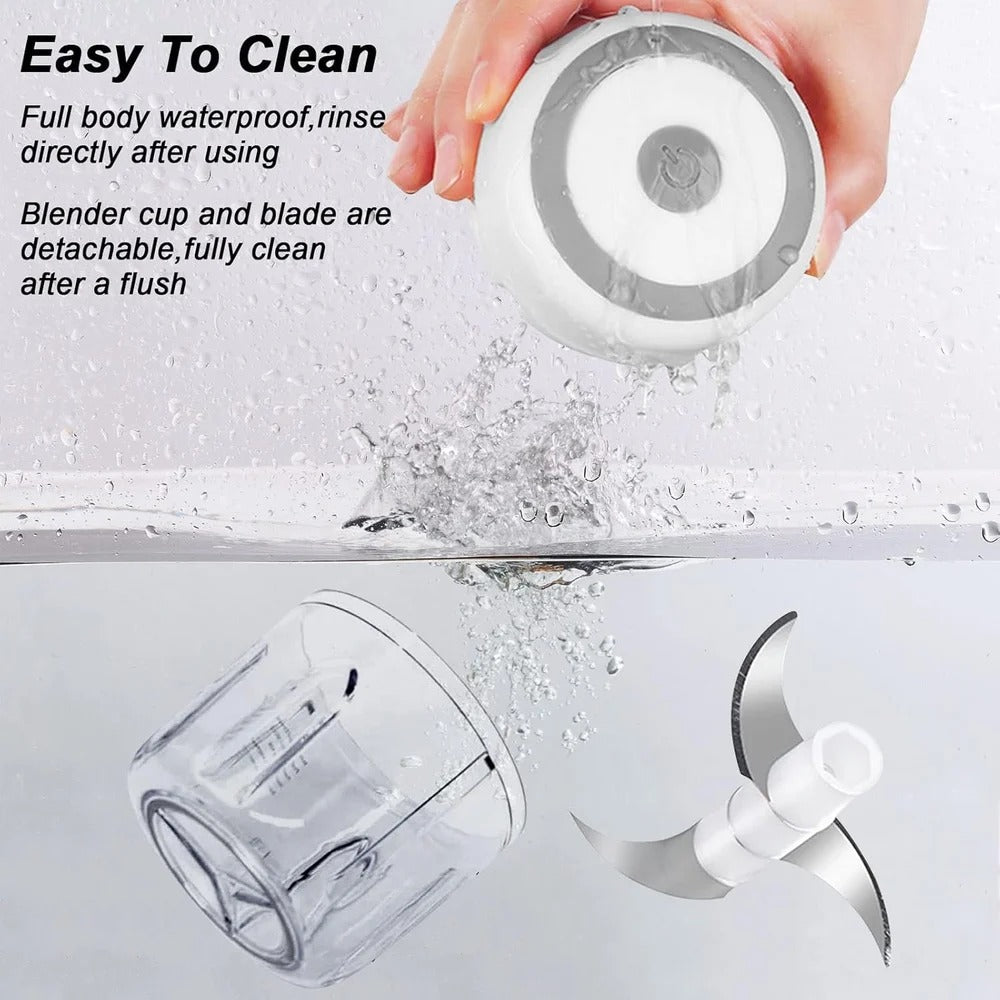 Electric Mini Garlic Chopper 300ml USB Rechargeable Portable Food Processor Vegetable Onion Cutter, Mini Kitchen Chopper Machine