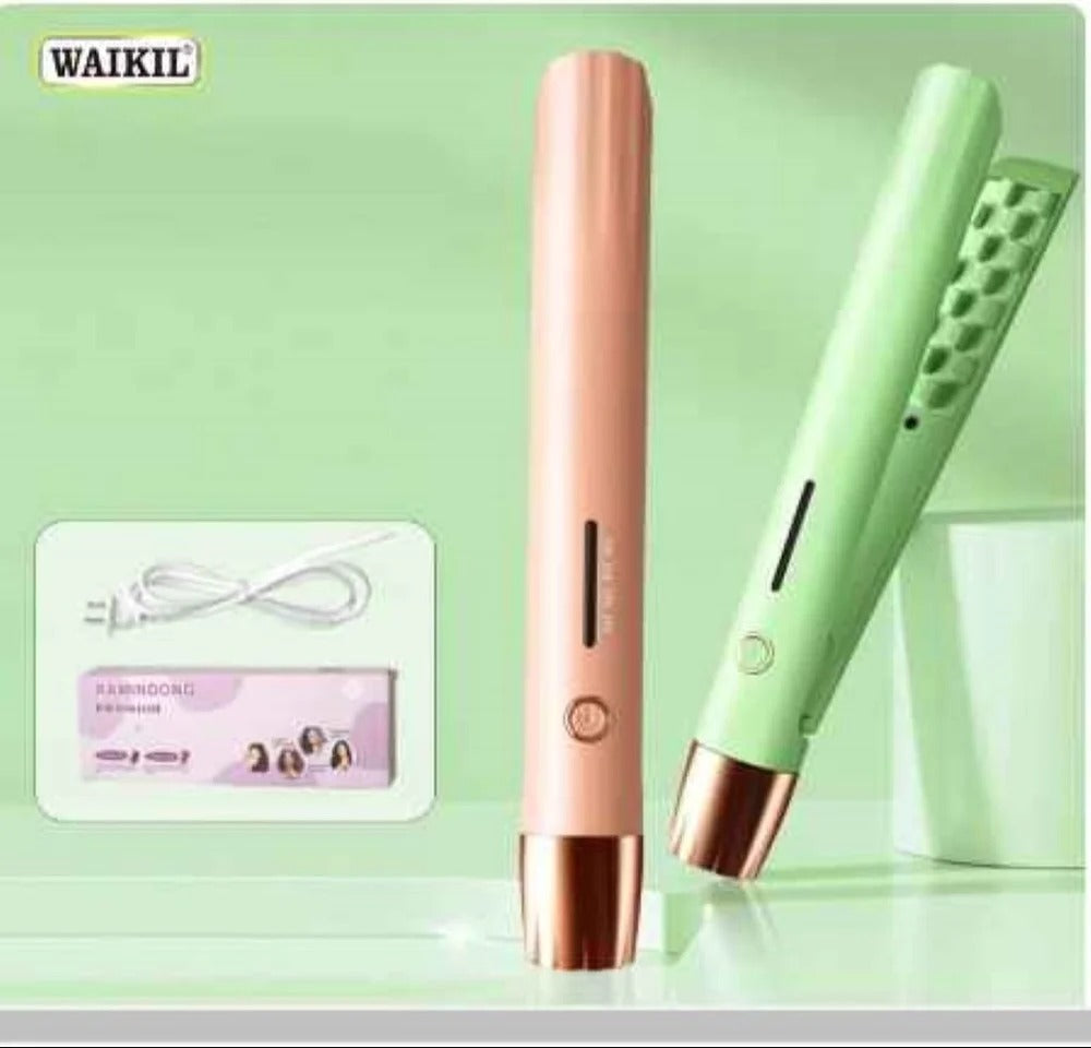 2-in-1 Portable Mini Hair Straightener & Curler | Ceramic Tourmaline Flat Iron Professional Hair Styling Tool